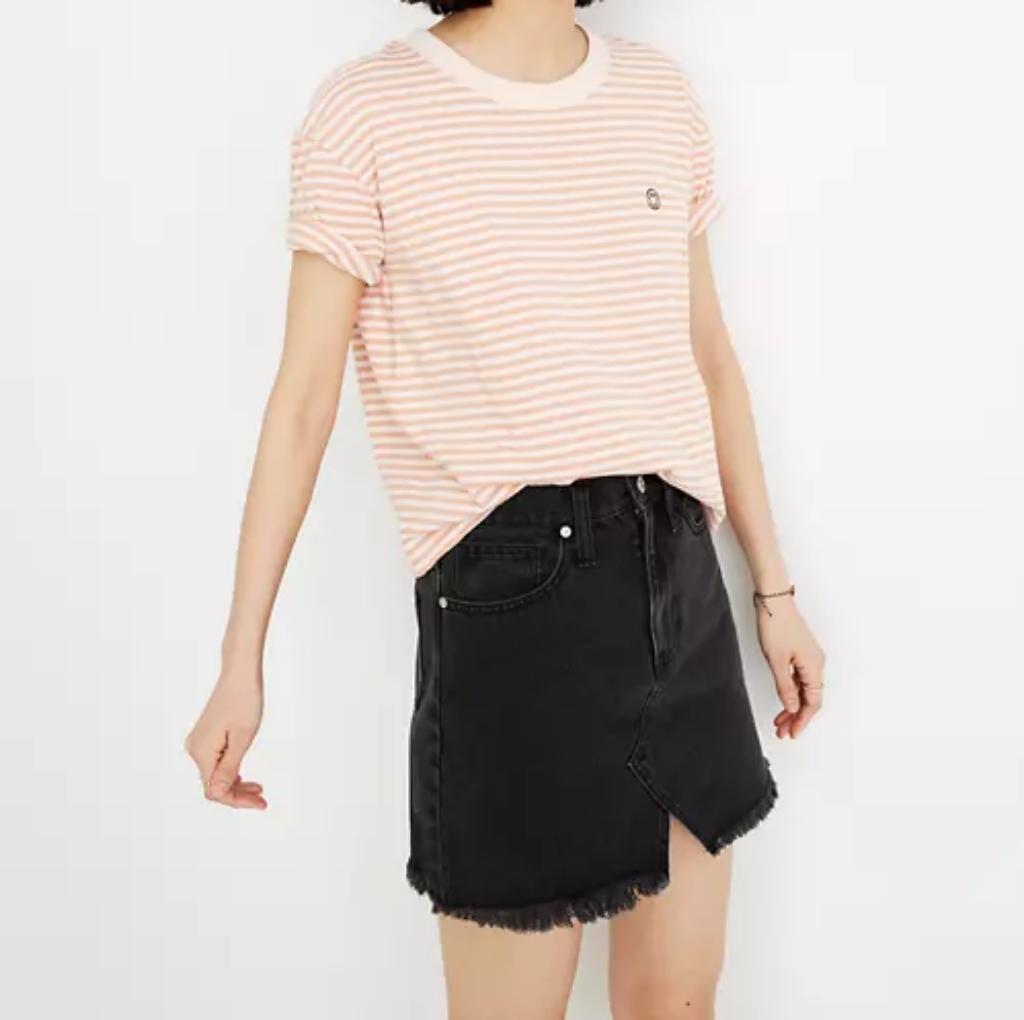 Madewell Rigid Denim A Line Cutout Skirt